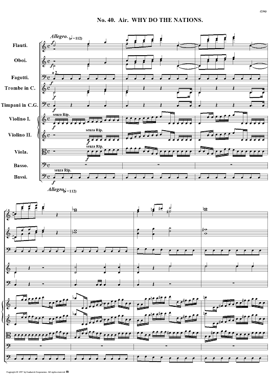 Messiah, no. 40: Why do the nations so furiously rage - Full Score