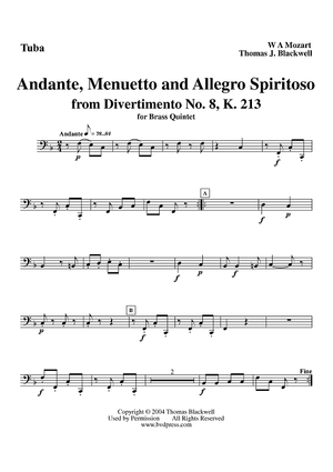 Andante, Menuetto and Allegro Spiritoso - Tuba