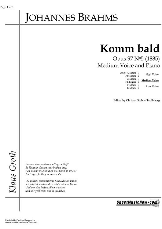 Komm bald Op.97 No. 5