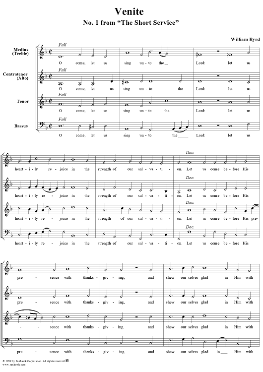 Venite - No. 1 from "Short Service"