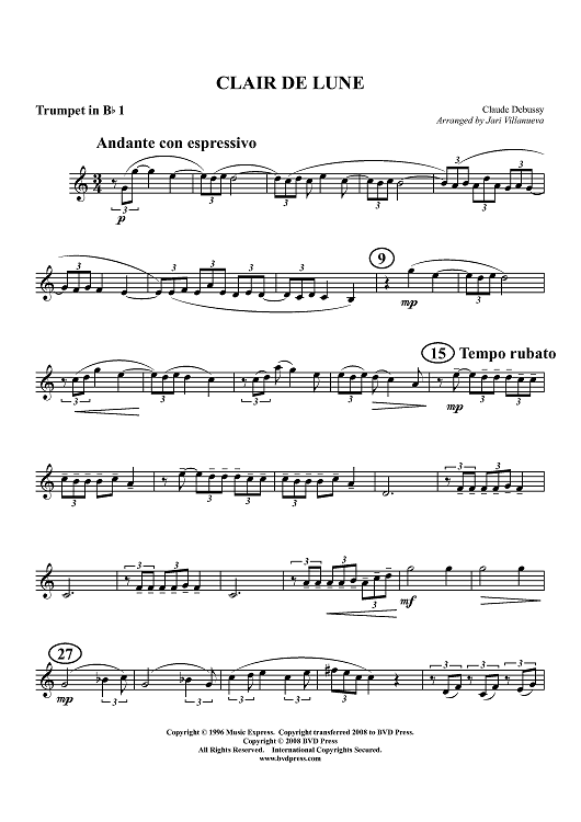 Clair de lune - Trumpet 1