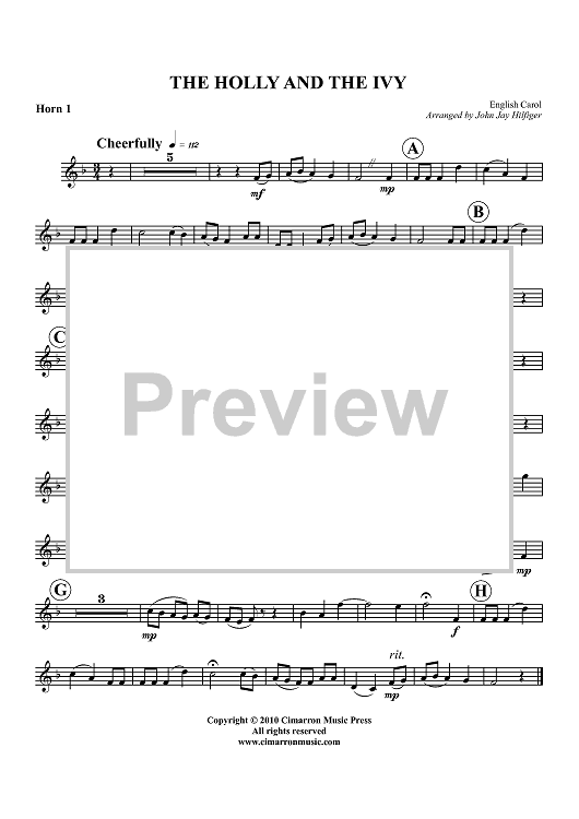 The Holly and the Ivy - Horn 1 in F