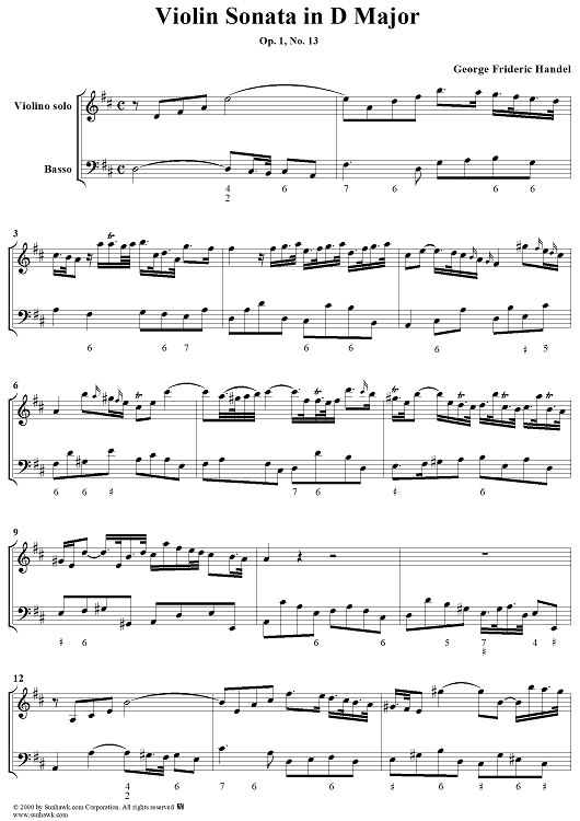 クラシック The Sonatas for Piano and Violin Violin Sonata in D major, Op. 1, No. 13