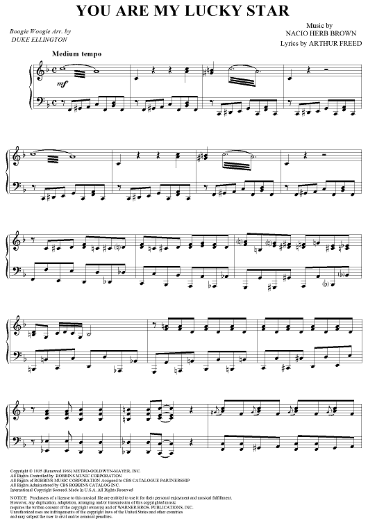 You Are My Lucky Star Sheet Music By Duke Ellington For Piano Solo you-are-my-lucky-star-sheet-music-by-duke-ellington-for-piano-solo