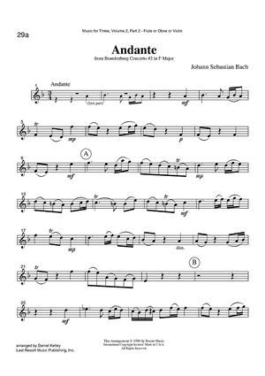 Andante - from Brandenburg Concerto #2 in F Major - Part 2 Flute, Oboe or Violin
