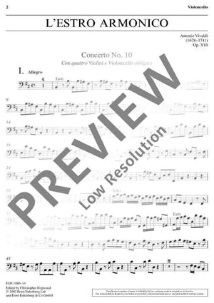 L'Estro Armonico in B flat minor - Cello