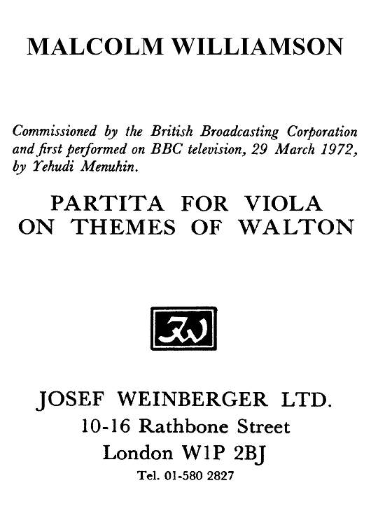 Partita on Themes of Walton