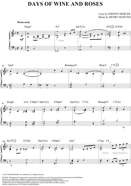 Days of Wine and Roses