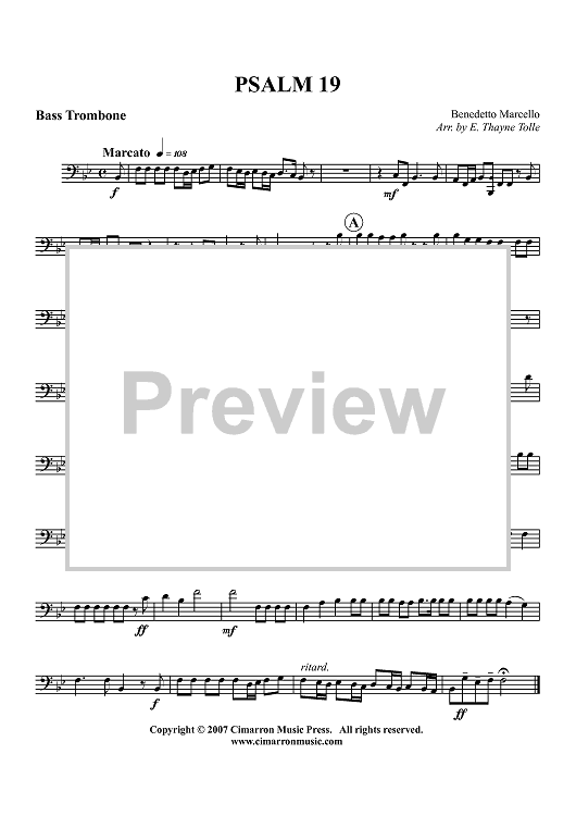 Psalm 19 - Bass Trombone