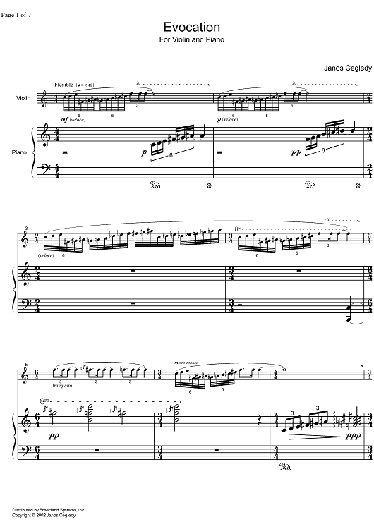 Evocation - Score