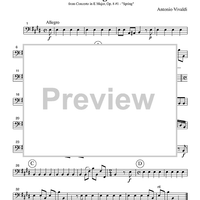 Allegro - from Concerto in E Major, Op. 8 #1 - "Spring" - Part 3 Cello or Bassoon