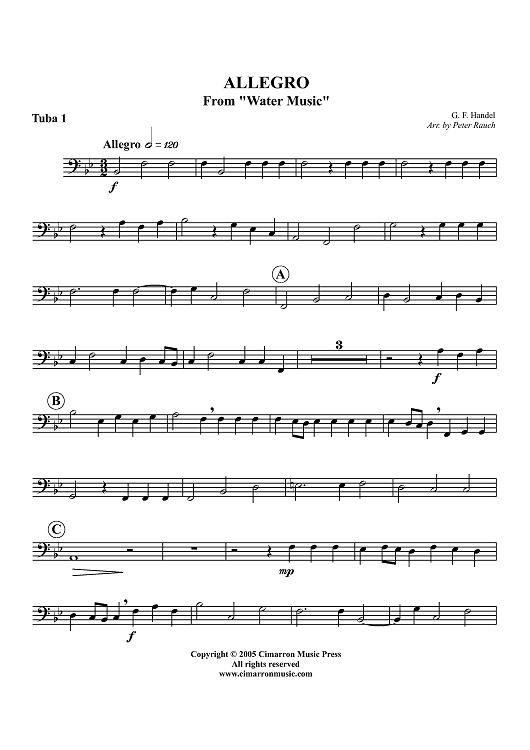 Allegro from "Water Music" - Tuba 1