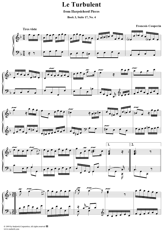 Harpsichord Pieces, Book 3, Suite 18, No. 4: Le Turbulent