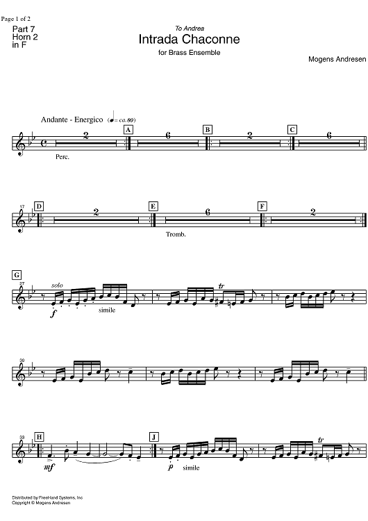 Intrada Chaconne - Horn in F 2