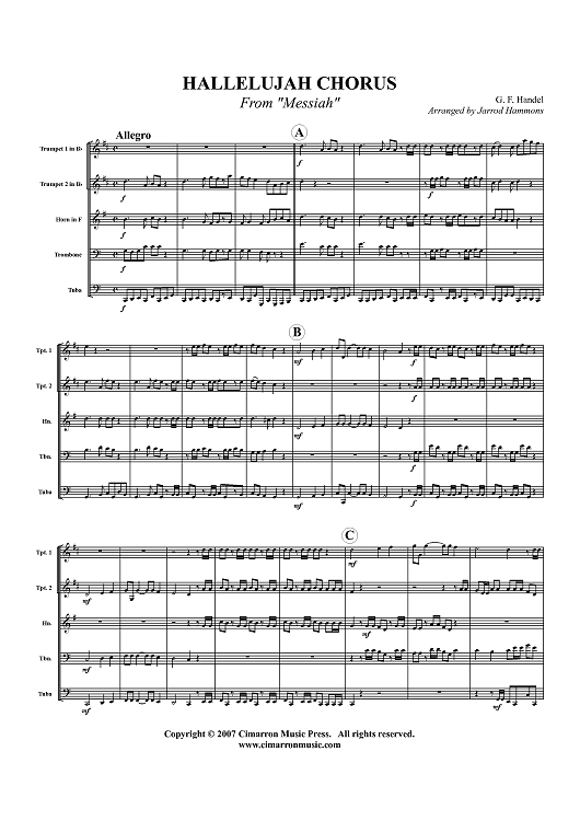 Hallelujah Chorus from "Messiah" - Score