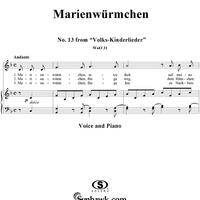 Marienwürmchen - No. 13 from "Volks-Kinderlieder"  WoO 31