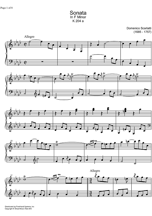 Sonata f minor K204a