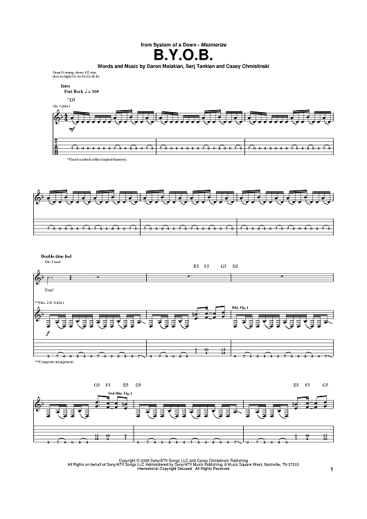 Byob sales guitar tab