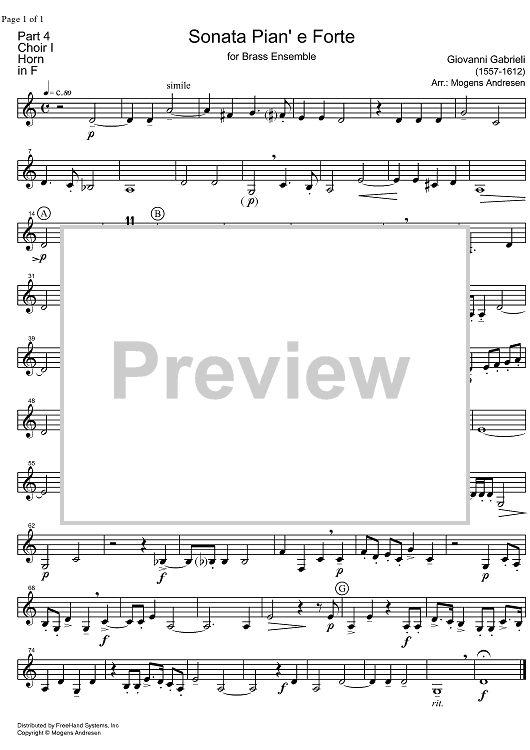 Sonata Pian' e Forte - Horn in F