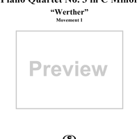 Piano Quartet No. 3 in C Minor, Movement 1 - Piano Score