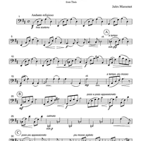 Meditation - from Thais - Part 3 Cello or Bassoon