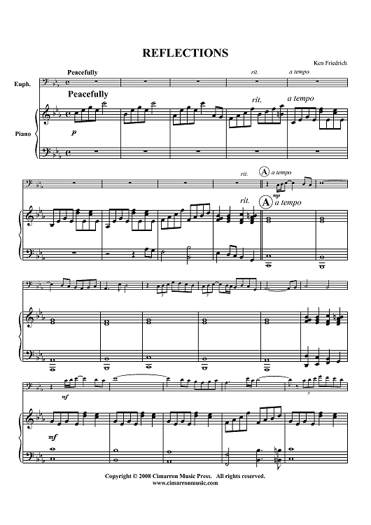Reflections - Piano Score