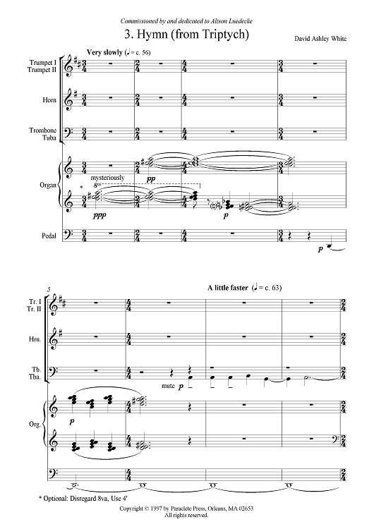 Hymn (from Triptych) - Organ Score
