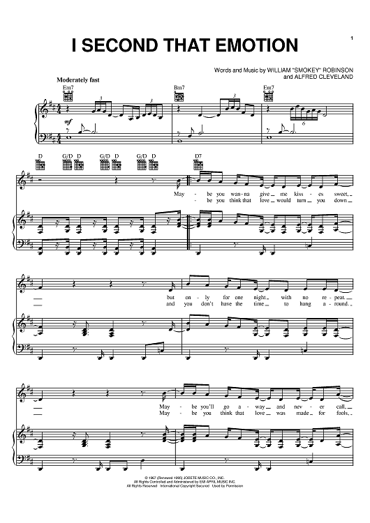 I Second That Emotion