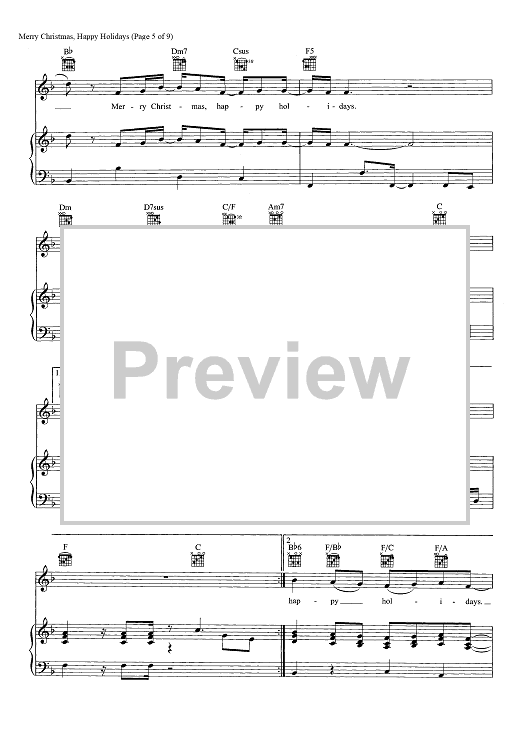 Merry Christmas Happy Holidays Sheet Music 