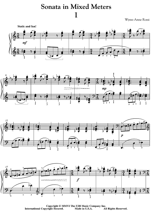 Sonata In Mixed Meters