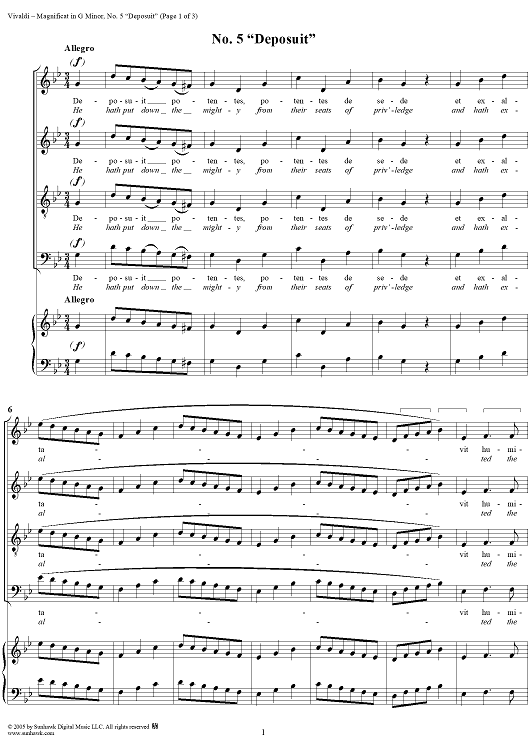 Magnificat in G Minor: No. 5, Deposuit
