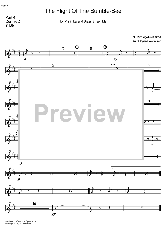 The Flight of the Bumble-Bee from "The Tale of Tsar Sultan" - B-flat Cornet 2