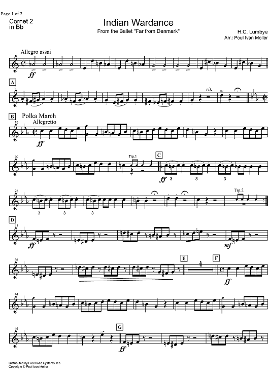 Indian Wardance from Far from Denmark - B-flat Cornet 2