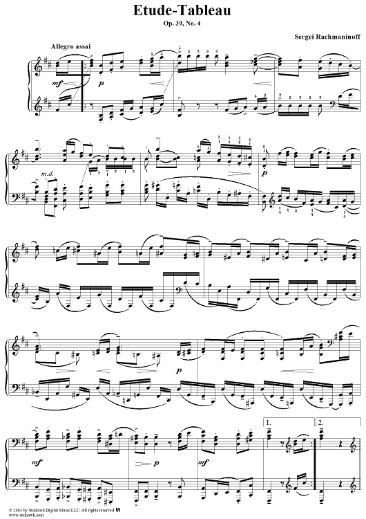 Etude-Tableau in B Minor, Op. 39, No. 4
