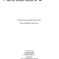 Contents (Contemporary Piano Literature, Book 2) - Bonus Material