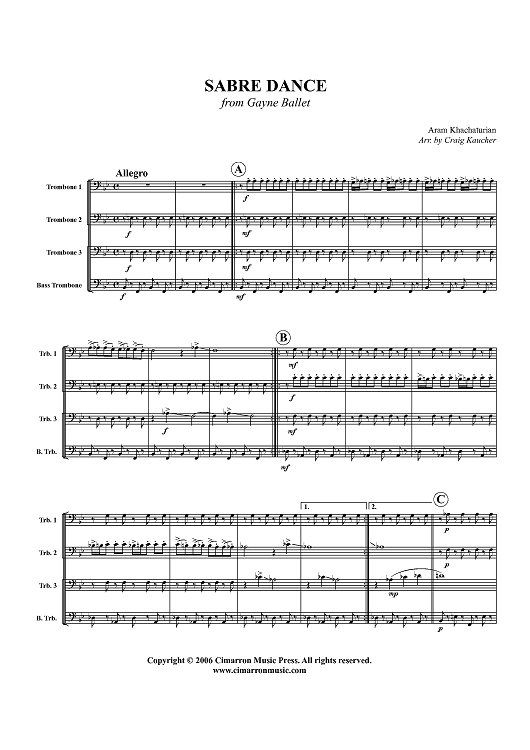 Sabre Dance - Score