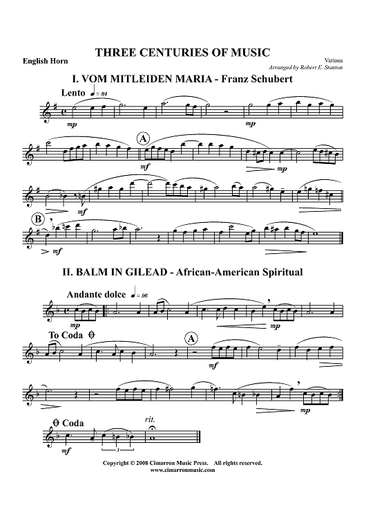 Three Centuries of Music - English Horn