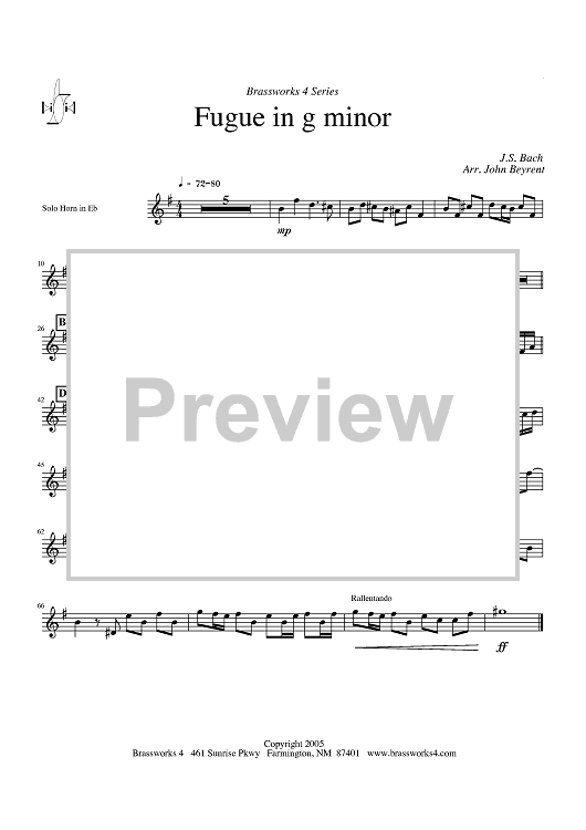 Fugue in g minor - Solo Horn in Eb