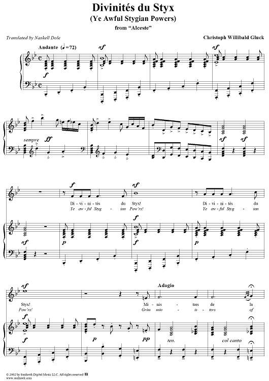 Alceste, Divinités du Styx, (Ye awful Stygian Powers)