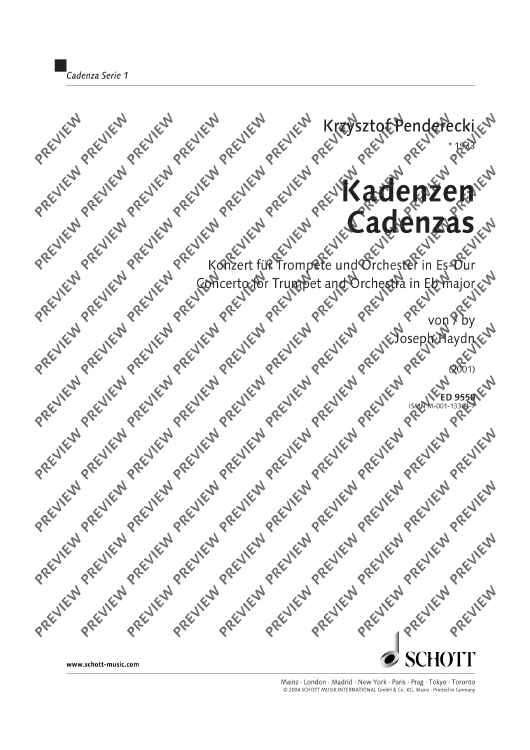 Cadenzas in E flat major - Incl. 2 Accompanying Horn Parts