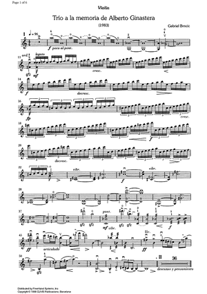 Trio a la memoria de Alberto Ginastera - Violin