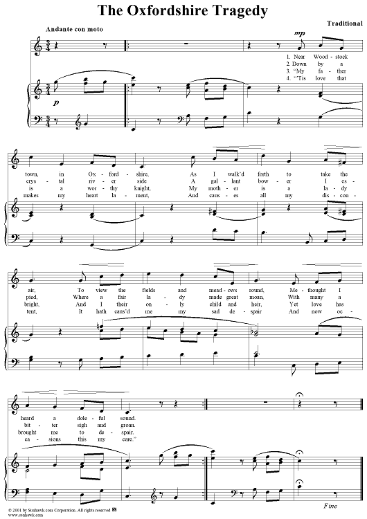 Oxfordshire Tragedy, The (words condensed from old ballad)