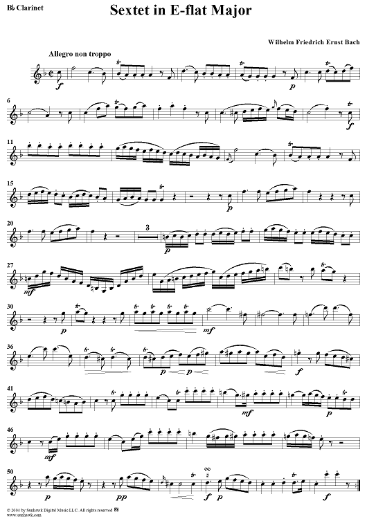 Sextet in E-flat Major - B-flat Clarinet