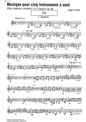 Musique pour cinq instrument à vent Op.48 - Horn in F