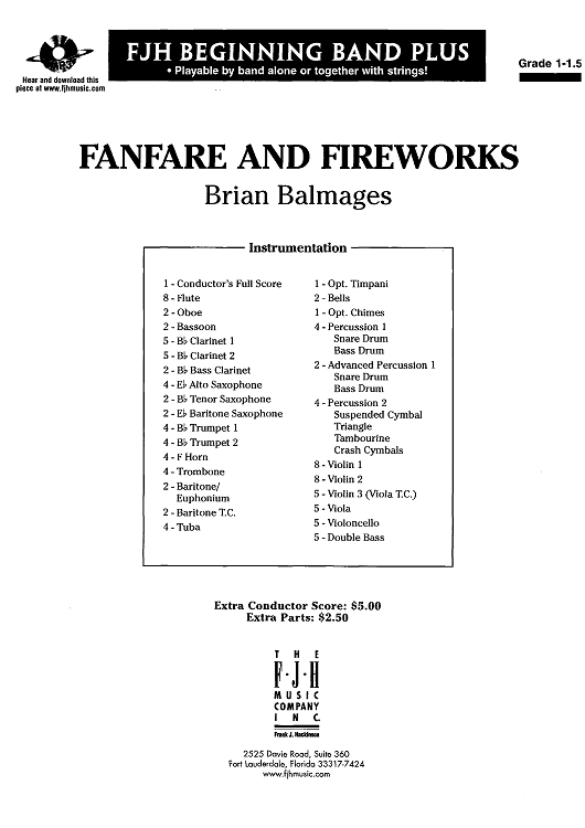 Fanfare and Fireworks - Score Cover