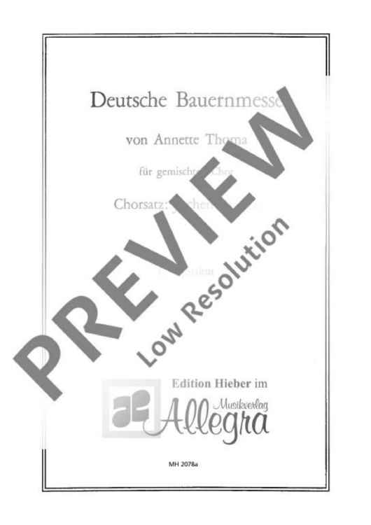 Deutsche Bauernmesse - Choral Score