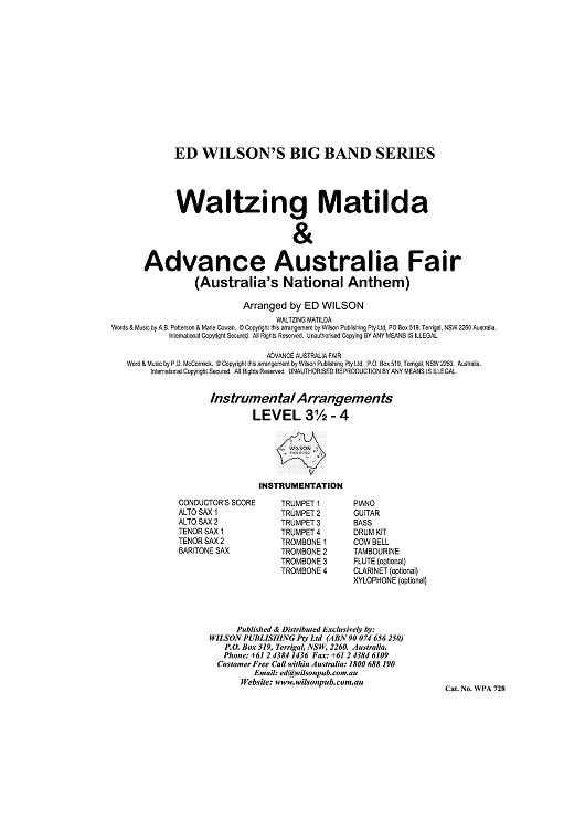 Waltzing Matilda & Advance Australia Fair - Conductor's Notes