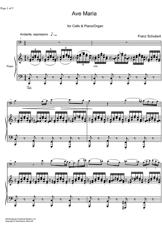 Ave Maria D839 - Score