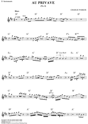 Au Privave (No. 2) - Eb Instruments