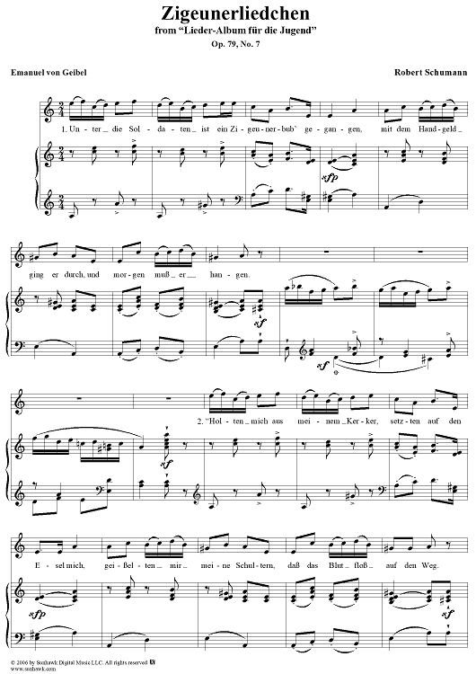 Zigeunerliedchen, No. 7, Op. 79